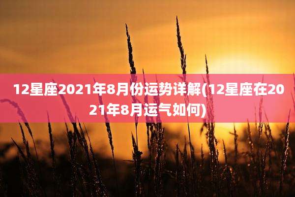 12星座2021年8月份运势详解(12星座在2021年8月运气如何)