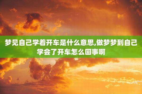 梦见自己学着开车是什么意思,做梦梦到自己学会了开车怎么回事啊