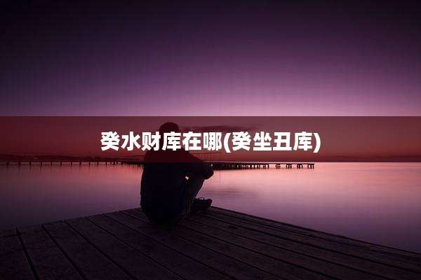 癸水财库在哪(癸坐丑库)