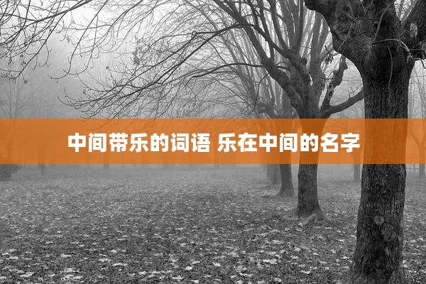 中间带乐的词语 乐在中间的名字