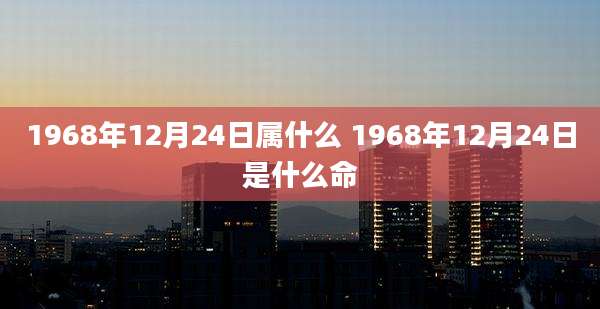 1968年12月24日属什么 1968年12月24日是什么命
