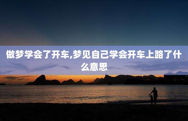 做梦学会了开车,梦见自己学会开车上路了什么意思