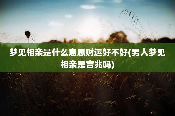 梦见相亲是什么意思财运好不好(男人梦见相亲是吉兆吗)