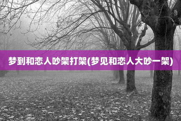 梦到和恋人吵架打架(梦见和恋人大吵一架)