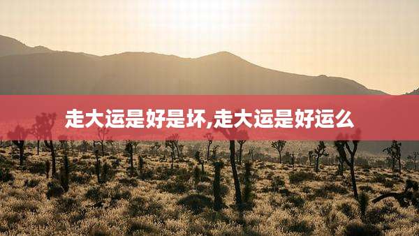 走大运是好是坏,走大运是好运么