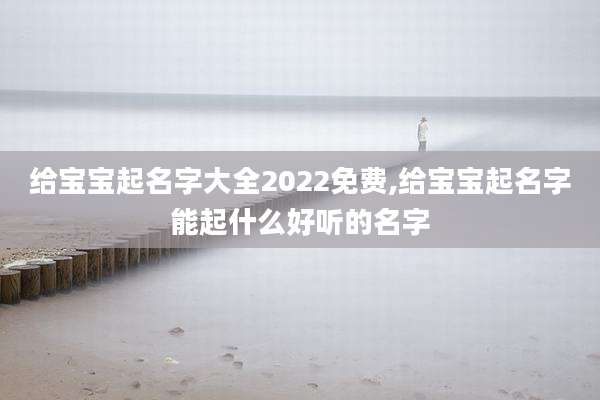 给宝宝起名字大全2022免费,给宝宝起名字能起什么好听的名字