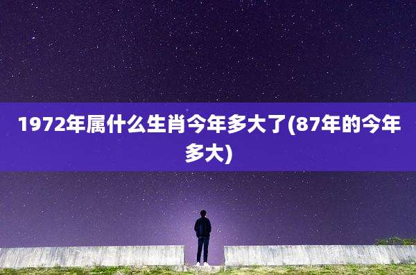 1972年属什么生肖今年多大了(87年的今年多大)