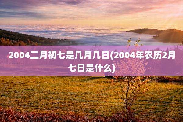 2004二月初七是几月几日(2004年农历2月七日是什么)