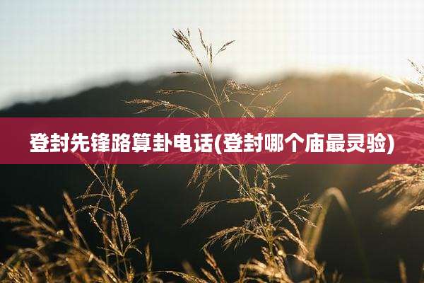 登封先锋路算卦电话(登封哪个庙最灵验)