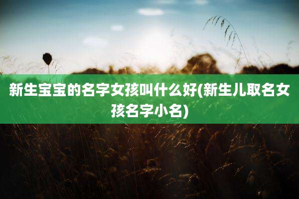 新生宝宝的名字女孩叫什么好(新生儿取名女孩名字小名)