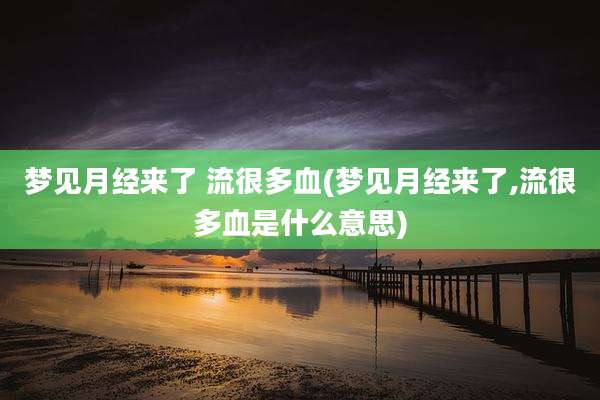 梦见月经来了 流很多血(梦见月经来了,流很多血是什么意思)