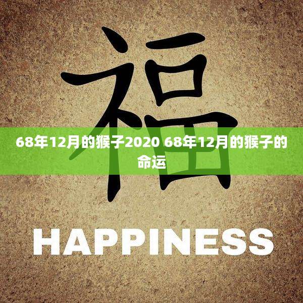 68年12月的猴子2020 68年12月的猴子的命运