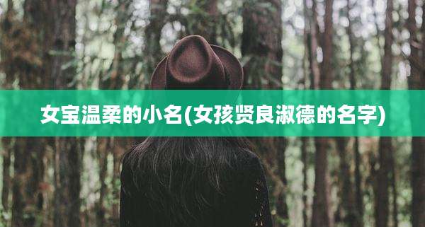 女宝温柔的小名(女孩贤良淑德的名字)