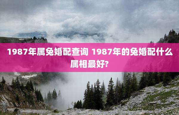 1987年属兔婚配查询 1987年的兔婚配什么属相最好?