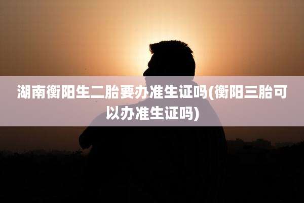 湖南衡阳生二胎要办准生证吗(衡阳三胎可以办准生证吗)