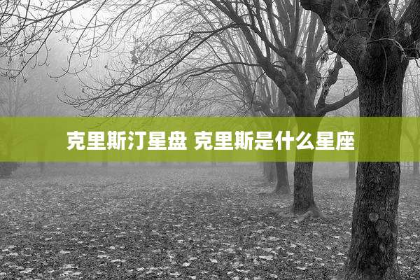 克里斯汀星盘 克里斯是什么星座