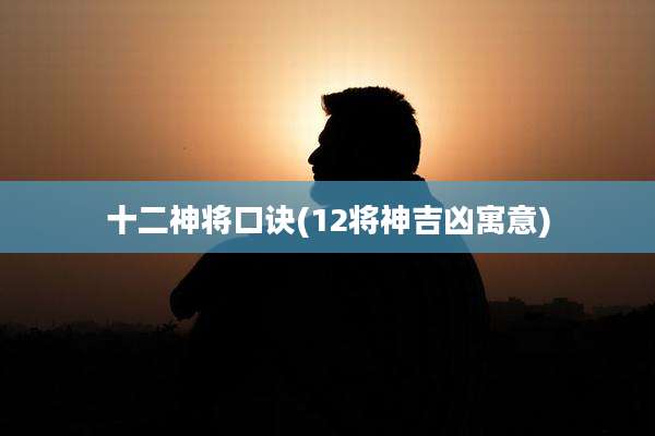 十二神将口诀(12将神吉凶寓意)