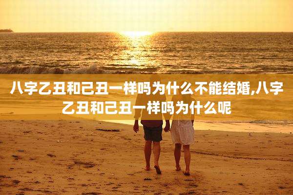 八字乙丑和己丑一样吗为什么不能结婚,八字乙丑和己丑一样吗为什么呢