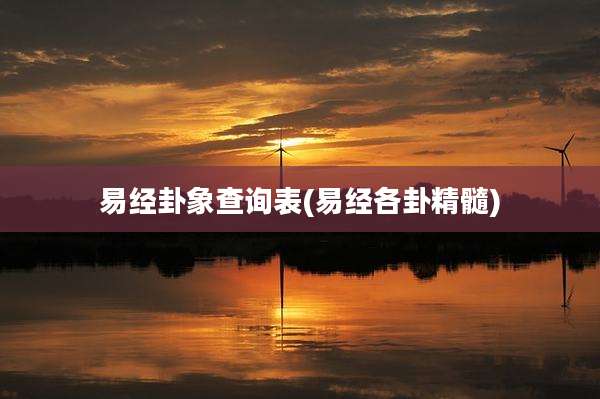 易经卦象查询表(易经各卦精髓)