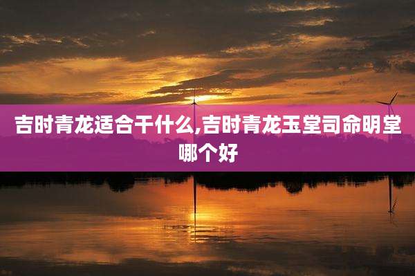 吉时青龙适合干什么,吉时青龙玉堂司命明堂哪个好