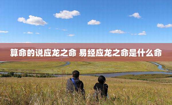 算命的说应龙之命 易经应龙之命是什么命