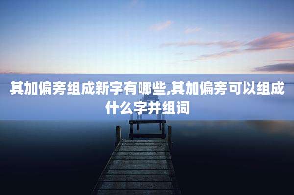 其加偏旁组成新字有哪些,其加偏旁可以组成什么字并组词