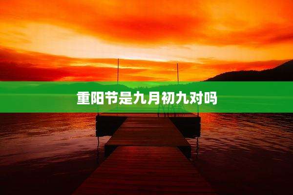 重阳节是九月初九对吗