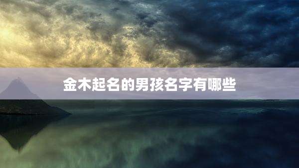 金木起名的男孩名字有哪些