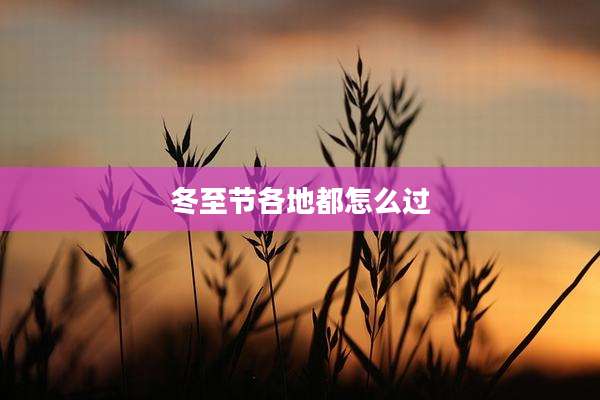 冬至节各地都怎么过