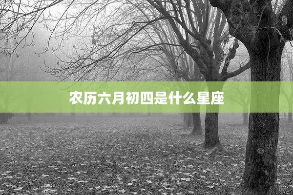 农历六月初四是什么星座