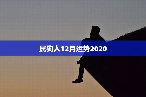 属狗人12月运势2020