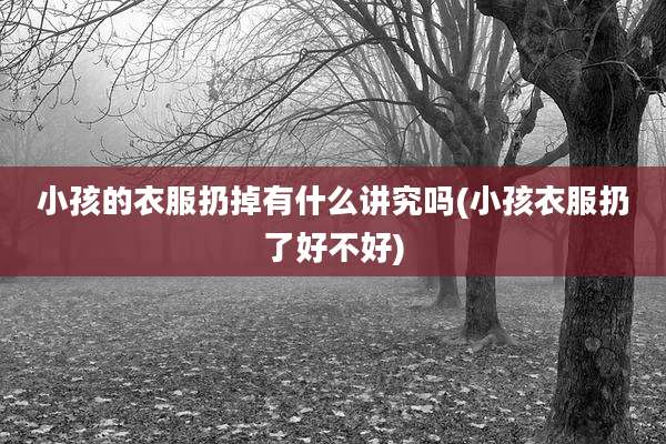 小孩的衣服扔掉有什么讲究吗(小孩衣服扔了好不好)