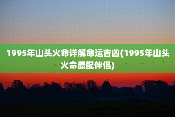 1995年山头火命详解命运吉凶(1995年山头火命最配伴侣)
