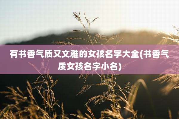 有书香气质又文雅的女孩名字大全(书香气质女孩名字小名)