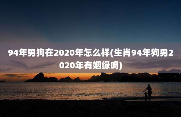 94年男狗在2020年怎么样(生肖94年狗男2020年有姻缘吗)