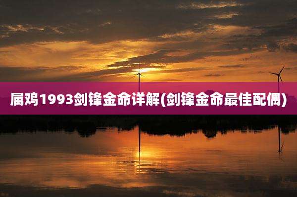 属鸡1993剑锋金命详解(剑锋金命最佳配偶)