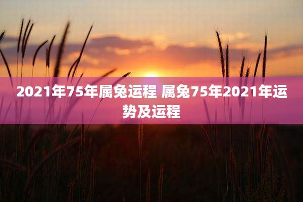 2021年75年属兔运程 属兔75年2021年运势及运程