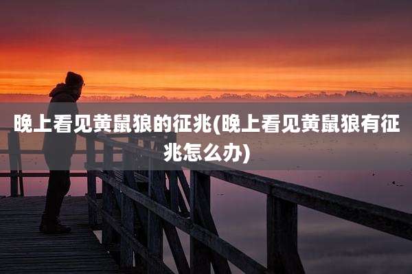 晚上看见黄鼠狼的征兆(晚上看见黄鼠狼有征兆怎么办)