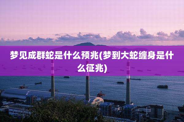 梦见成群蛇是什么预兆(梦到大蛇缠身是什么征兆)