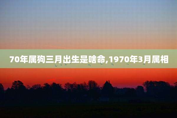 70年属狗三月出生是啥命,1970年3月属相