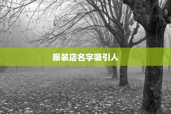 服装店名字吸引人