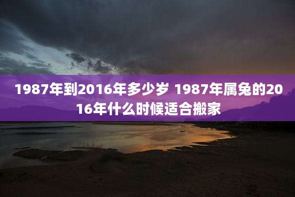 1987年到2016年多少岁 1987年属兔的2016年什么时候适合搬家