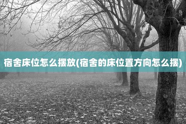 宿舍床位怎么摆放(宿舍的床位置方向怎么摆)