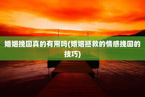 婚姻挽回真的有用吗(婚姻拯救的情感挽回的技巧)