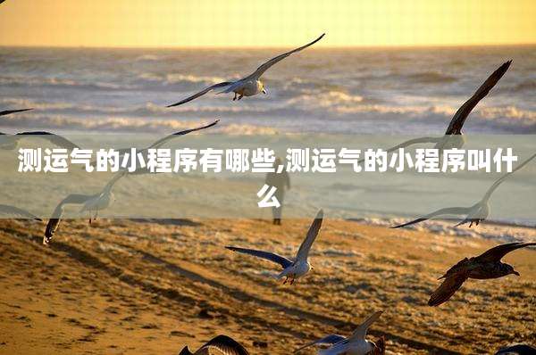 测运气的小程序有哪些,测运气的小程序叫什么