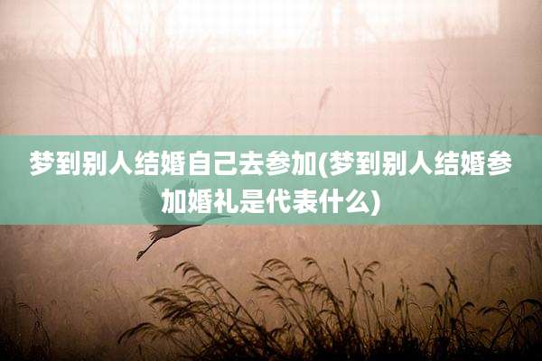 梦到别人结婚自己去参加(梦到别人结婚参加婚礼是代表什么)