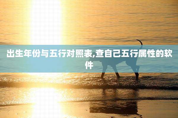 出生年份与五行对照表,查自己五行属性的软件
