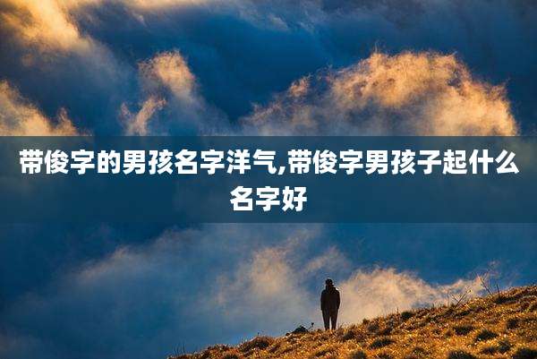 带俊字的男孩名字洋气,带俊字男孩子起什么名字好