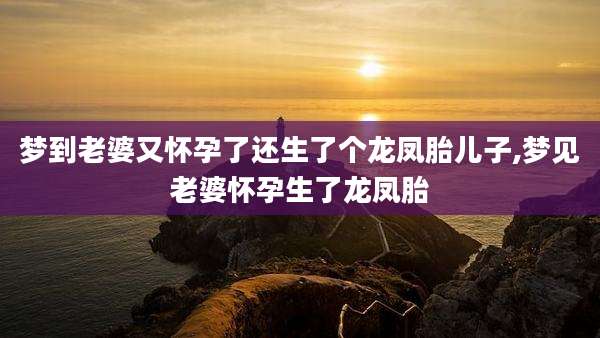 梦到老婆又怀孕了还生了个龙凤胎儿子,梦见老婆怀孕生了龙凤胎