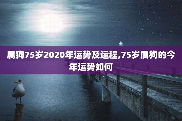 属狗75岁2020年运势及运程,75岁属狗的今年运势如何